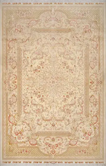 Ковёр Aubusson 1878 — кремовый и коричневый, растительный рисунок
