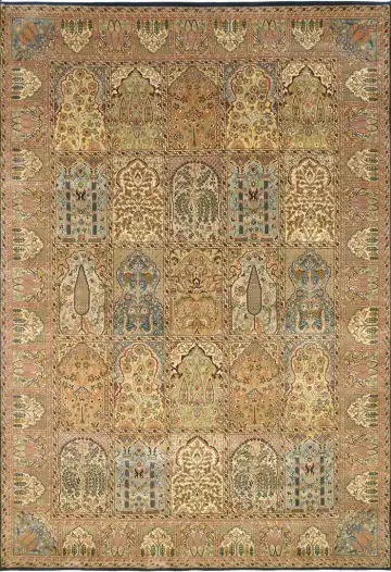 Ковёр Paradise Garden 1879 — коричневый и бежевый, сюжетный рисунок