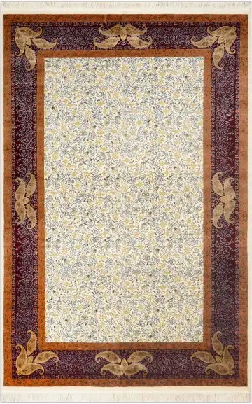 Ковёр Lily 1890 — кремовый и жёлтый, растительный рисунок