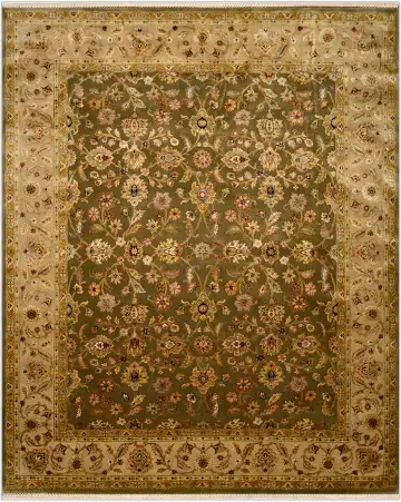 Ковёр Rajastan 1894 — зелёный и коричневый, восточный орнамент