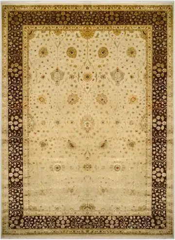 Ковёр Rajastan 1906 — кремовый и коричневый, растительный рисунок