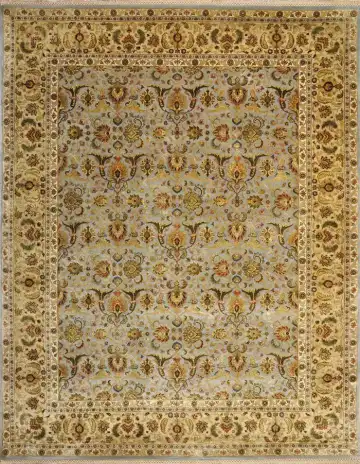 Ковёр Rajastan 1909 — голубой и коричневый, растительный рисунок