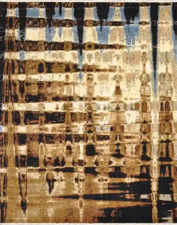 Ковёр Abstraction 1996 — чёрный и белый, геометрический рисунок