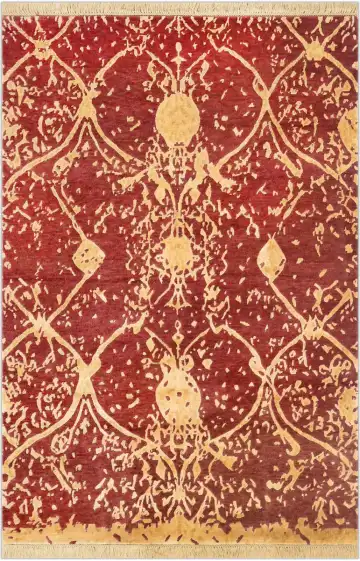 Ковёр Amboise 2001 — красный и золотистый, с медальоном