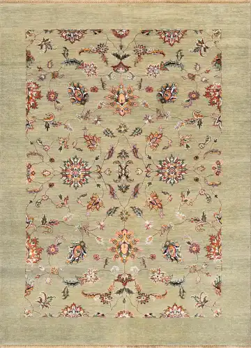 Ковёр Mille Fleur 2007 — бежевый и красный, растительный рисунок