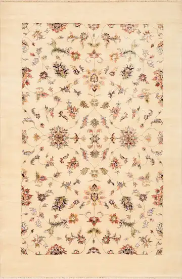 Ковёр Mille Fleur 2011 — кремовый и красный, растительный рисунок