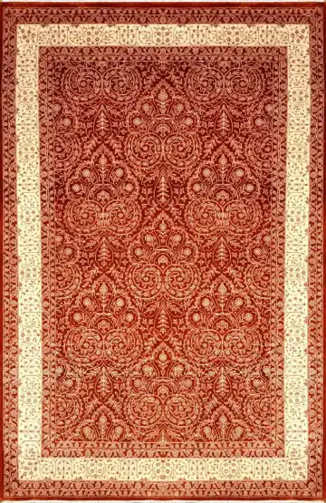 Ковёр Damask 2014 — красный и кремовый, восточный орнамент