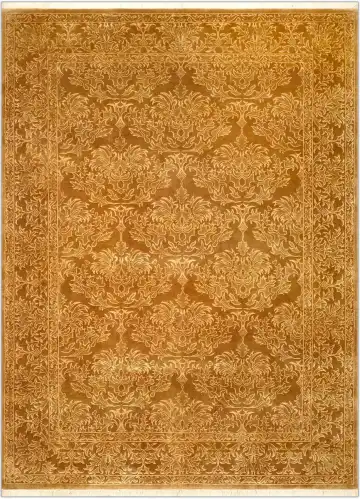 Ковёр Damask 2016 — золотистый и коричневый, восточный орнамент