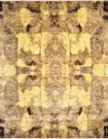 Ковёр Abstraction 2019 — жёлтый и коричневый, геометрический рисунок