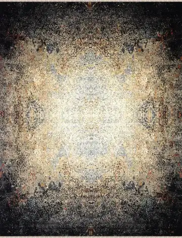Ковёр Abstraction 2026 — чёрный и кремовый, винтажный рисунок