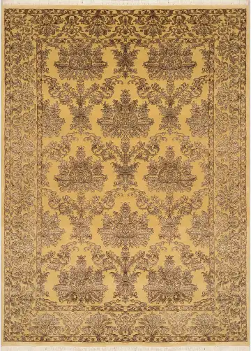 Ковёр Damask 2043 — золотистый и коричневый, с медальоном