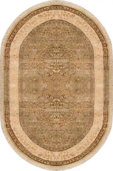 Ковёр Renaissance 2055 — бежевый и золотистый, с медальоном