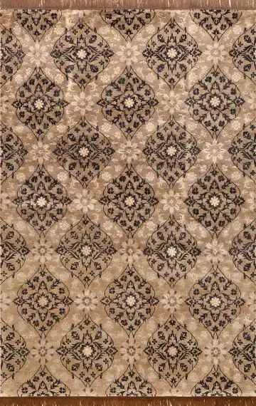 Ковёр Damask 2060 — кремовый и коричневый, с медальоном