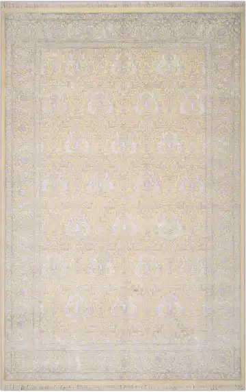 Ковёр Damask 2063 — бежевый и голубой, с медальоном