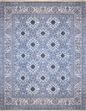Ковёр Damask 2064 — синий и кремовый, с медальоном