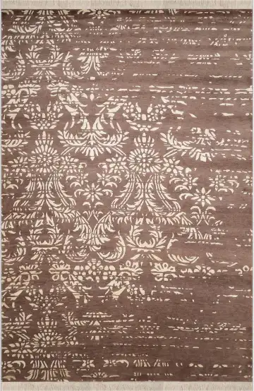 Ковёр Damask 2105 — коричневый и кремовый, растительный рисунок