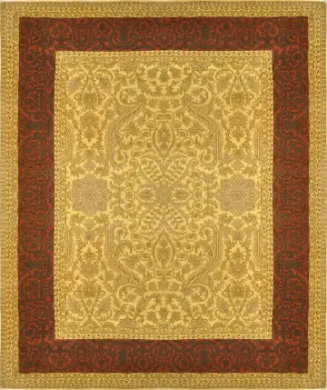 Ковёр Renaissance 2117 — золотистый и красный, восточный орнамент