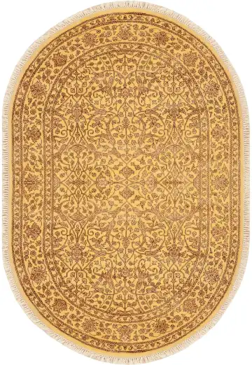 Ковёр Renaissance 2124 — золотистый и коричневый, с медальоном