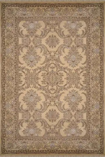 Ковёр Damask 2125 — бежевый и золотистый, с медальоном