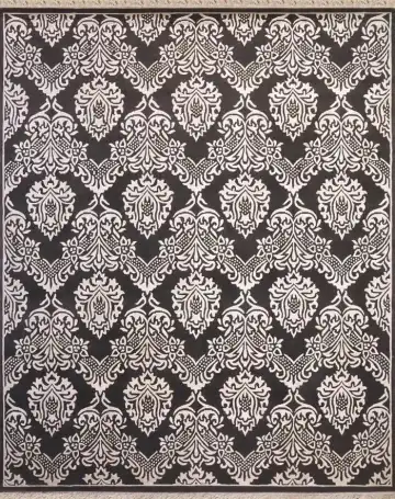 Ковёр Damask 2131 — чёрный и белый, восточный орнамент