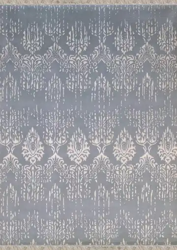 Ковёр Damask 2179 — серый и белый, восточный орнамент