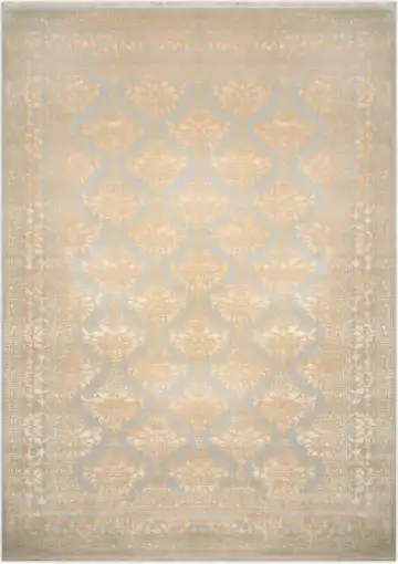 Ковёр Damask 2189 — серый и оранжевый, восточный орнамент