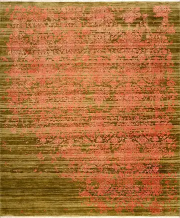 Ковёр Shabby Classic 2194 — красный и зелёный, в полоску