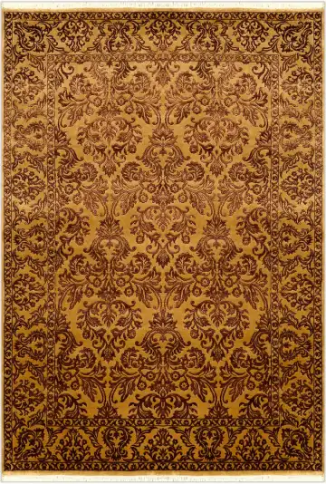 Ковёр Damask 2197 — золотистый и коричневый, восточный орнамент