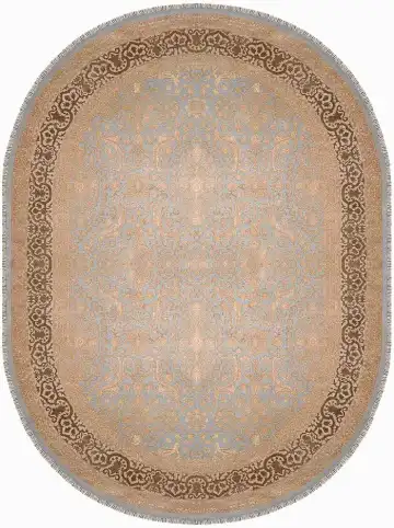 Ковёр Renaissance 2215 — голубой и кремовый, с медальоном