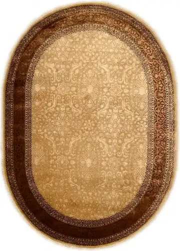 Ковёр Renaissance 2218 — коричневый и кремовый, с медальоном