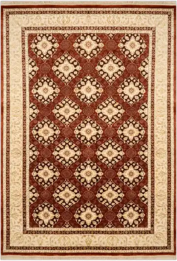 Ковёр Damask 2219 — коричневый и кремовый, с медальоном