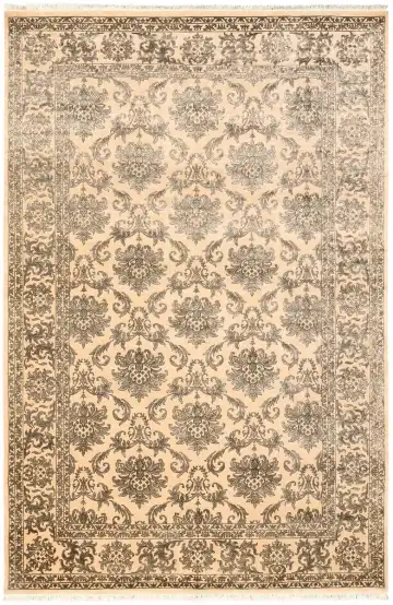 Ковёр Damask 2220 — кремовый и коричневый, восточный орнамент