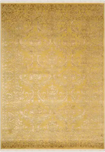 Ковёр Damask 2221 — золотистый и кремовый, восточный орнамент