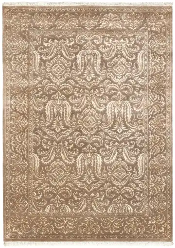 Ковёр Damask 2222 — коричневый и кремовый, восточный орнамент