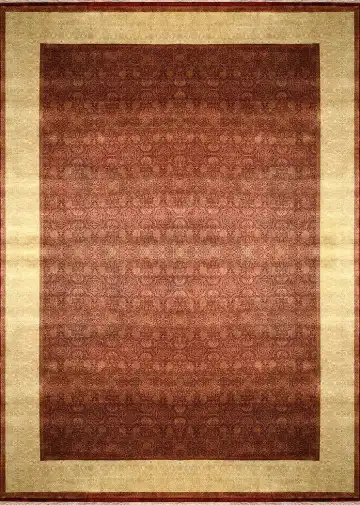 Ковёр Moire 2223 — бежевый и бордовый, с медальоном