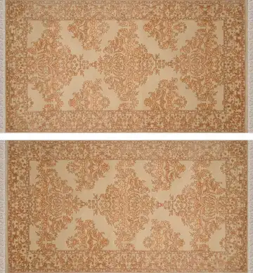 Ковёр Damask 2235 — кремовый и оранжевый, с медальоном
