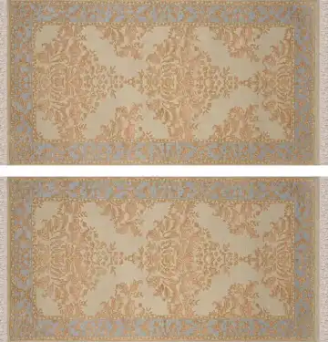 Ковёр Damask 2237 — кремовый и оранжевый, растительный рисунок