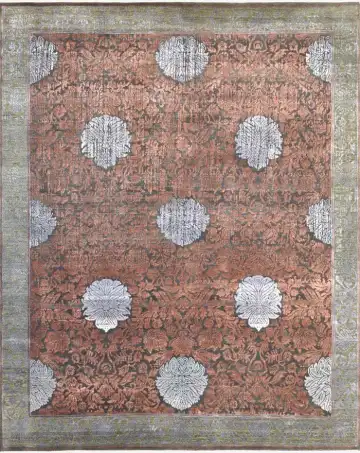 Ковёр Damask 2241 — коричневый и белый, восточный орнамент