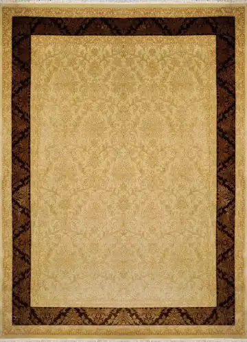 Ковёр Damask 2250 — кремовый и коричневый, восточный орнамент