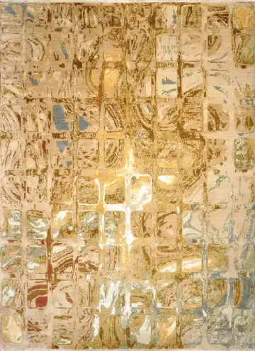 Ковёр Abstraction 2251 — бежевый и голубой, геометрический рисунок