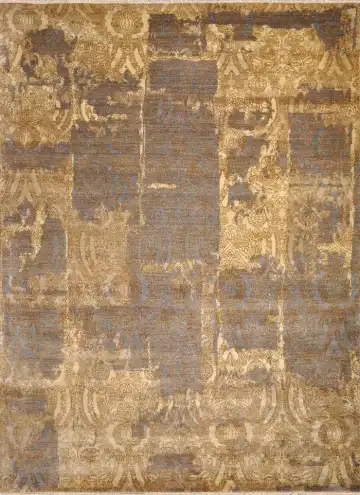 Ковёр Damask 2260 — коричневый и золотистый, абстрактный рисунок