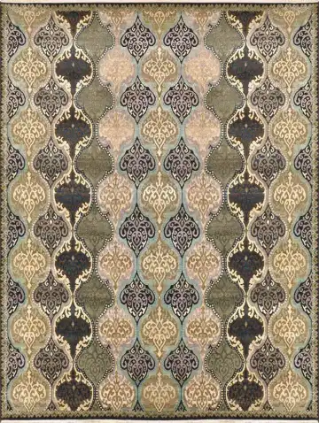 Ковёр Damask 2264 — кремовый и чёрный, геометрический рисунок
