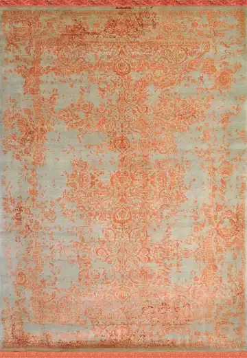 Ковёр Shabby Classic 2272 — оранжевый и кремовый, винтажный рисунок