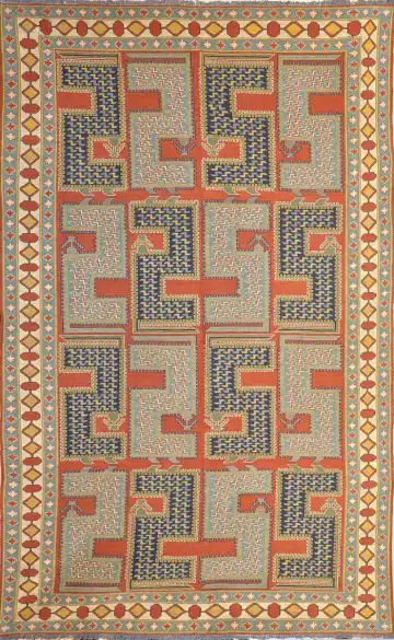 Ковёр Zili 2304 — красный и коричневый, пэчворк