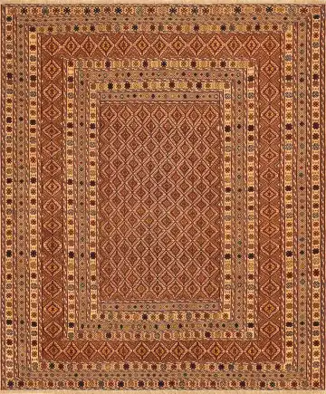 Ковёр Suzani 2315 — коричневый и кремовый, геометрический рисунок