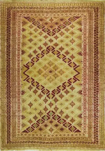 Ковёр Килим 2322 — жёлтый и красный, геометрический рисунок