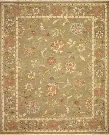 Ковёр Flowers 2328 — бежевый и красный, растительный рисунок