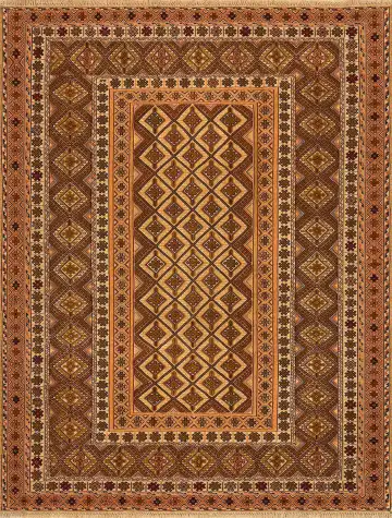 Ковёр Suzani 2334 — коричневый и кремовый, геометрический рисунок