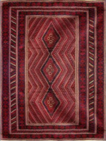 Ковёр Килим 2357 — бордовый и кремовый, с медальоном