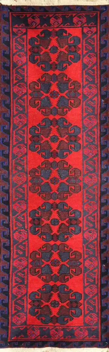 Ковёр Килим 2375 — красный и чёрный, с медальоном
